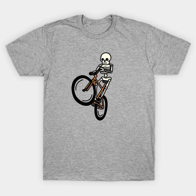 Bike Wheelie Skeleton Dude T-Shirt by imotvoksim